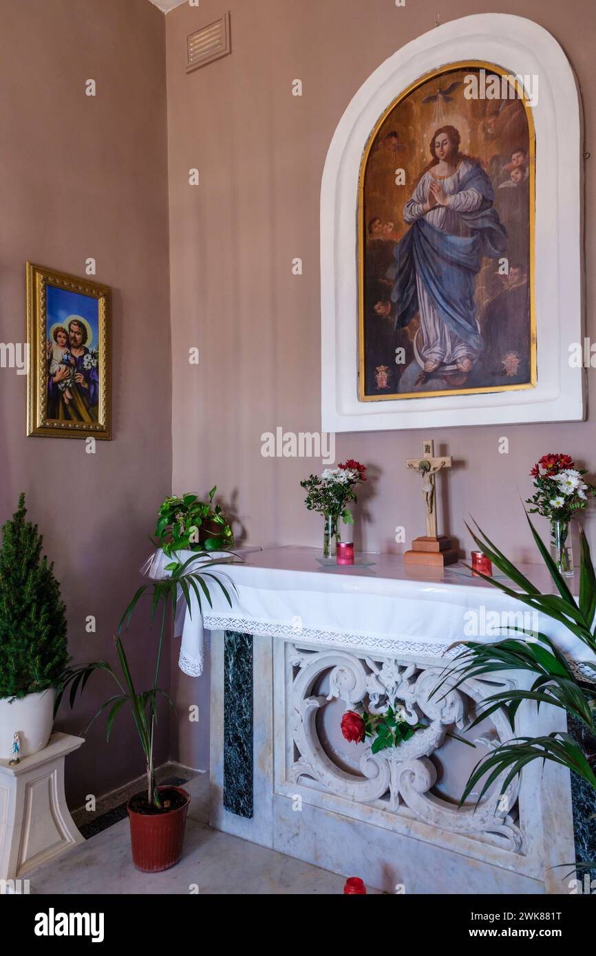 The Chapel of the Immaculate Conception, Madonna Cliffs, near Mellieha, Malta Stock Photo