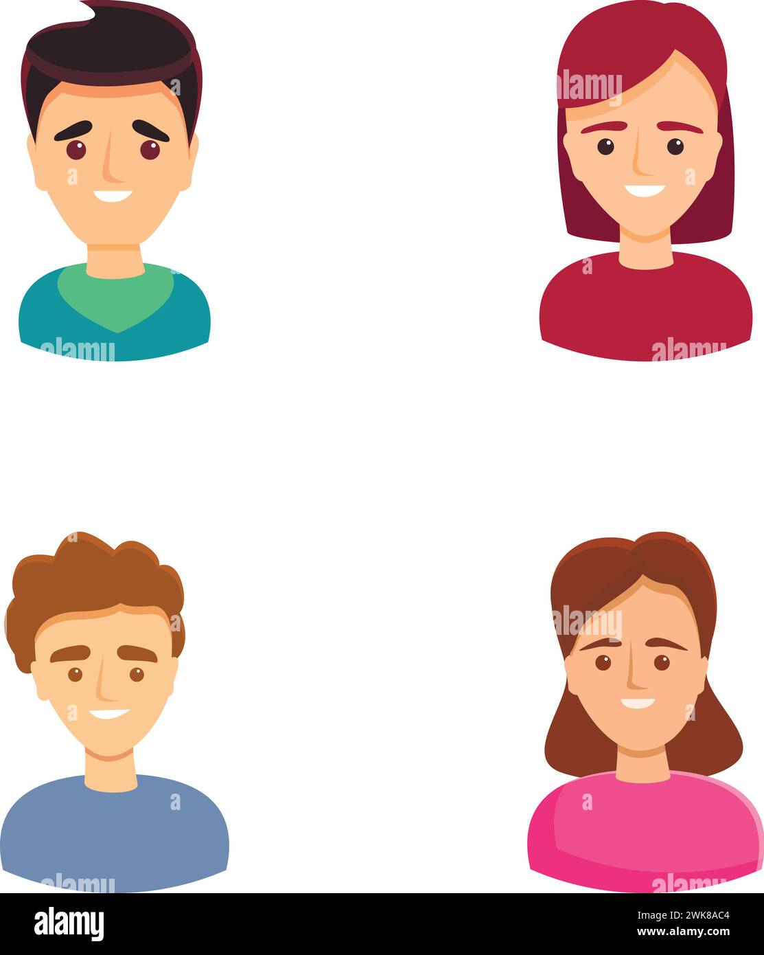 People avatar icons set cartoon vector. Different men and women ...