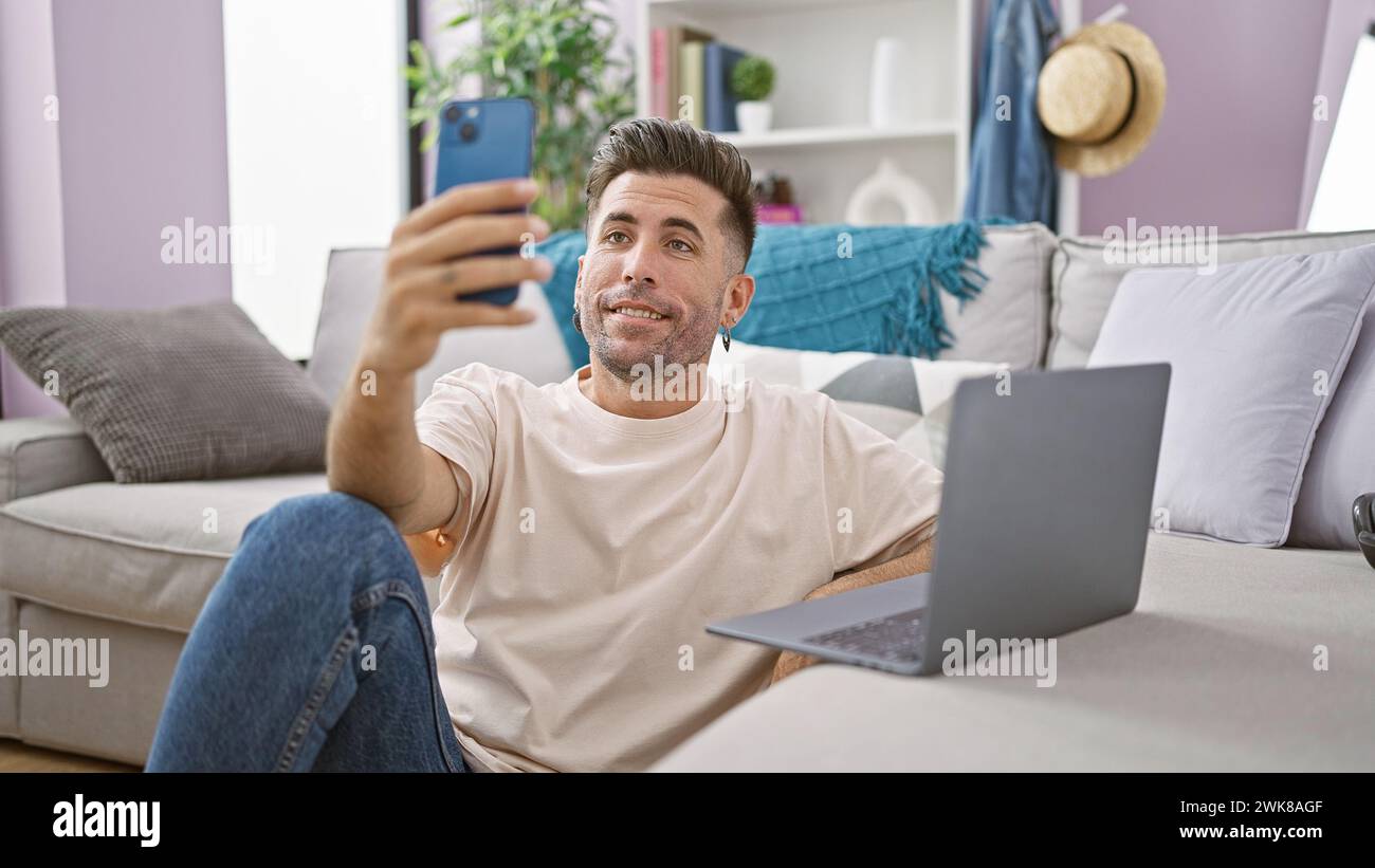 Seated comfortably home young hi-res stock photography and images - Alamy