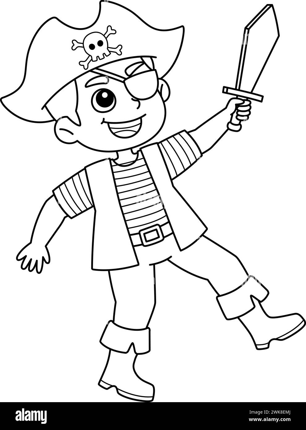 Pirate Boy Isolated Coloring Page for Kids Stock Vector Image & Art - Alamy