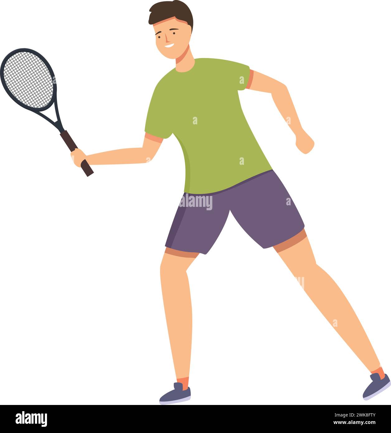 Sport tennis player icon cartoon vector. Male serve. Play ball racket ...