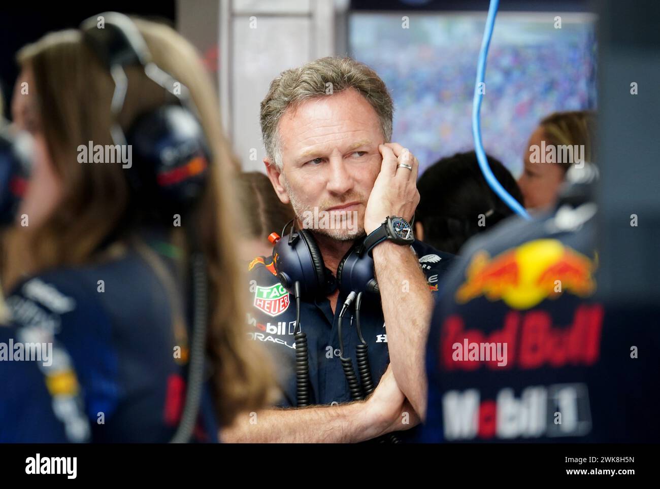 File photo dated 08/07/23 of Christian Horner. Formula One's governing body, the FIA, says it will not comment on Christian Horner's future until Red Bull's investigation has been concluded - but added it 'remains committed to upholding the highest standards of integrity, fairness and inclusivity within the sport'. Issue date: Monday February 19, 2024. Stock Photo