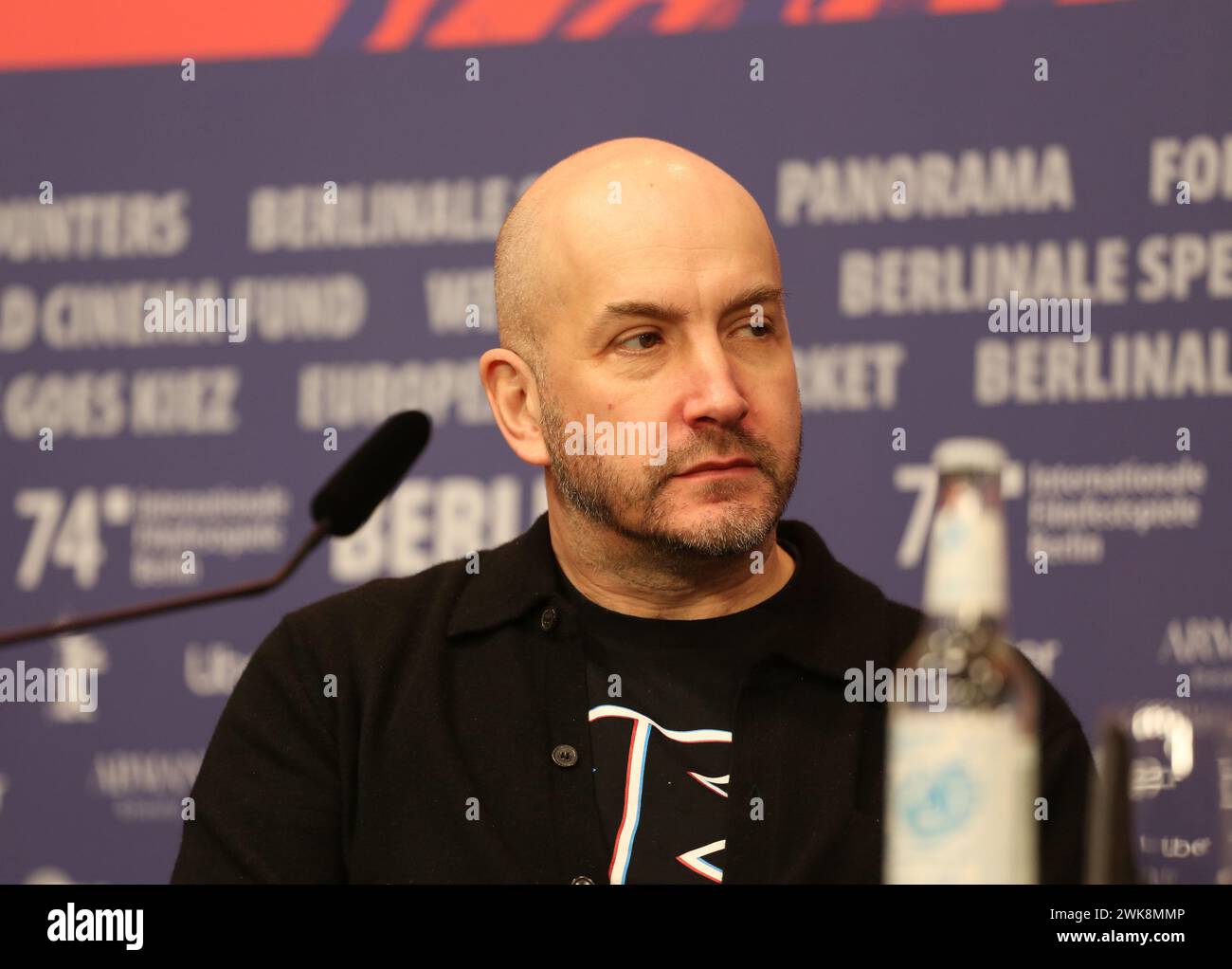Berlin, Germany, 19th February 2024, Composer Evgueni Galperine at the press conference for the film Architecton at the 74th Berlinale International Film Festival. Photo Credit: Doreen Kennedy / Alamy Live News. Stock Photo