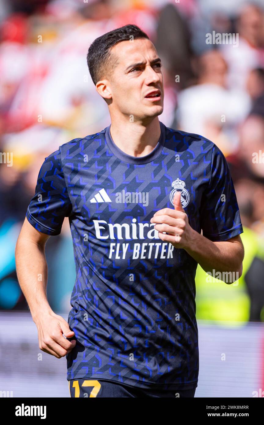 Lucas Vazquez of Real Madrid seen in action during the La Liga EA Sports 2023/24 football match between Rayo Vallecano and Real Madrid at Estadio Vallecas. Rayo Vallecano 1 : 1 Real Madrid (Photo by Alberto Gardin / SOPA Images/Sipa USA) Stock Photo