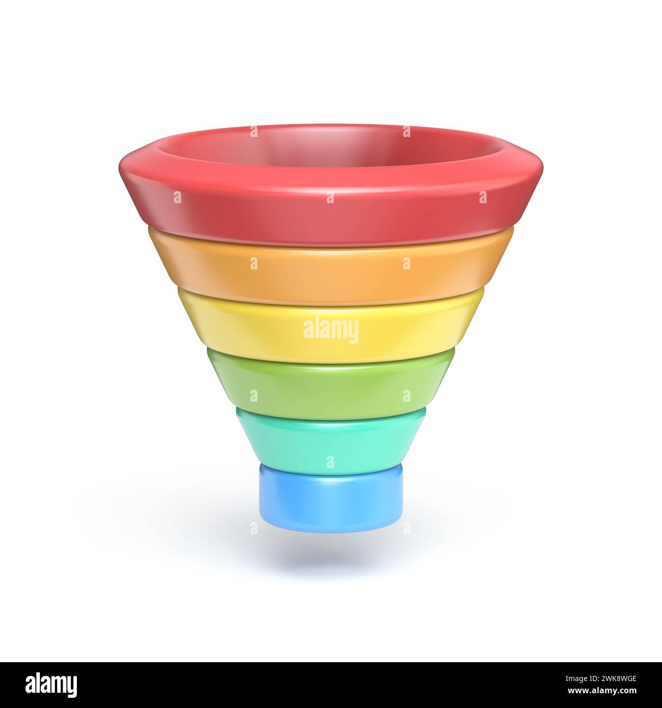 Chart funnel 3D rendering illustration isolated on white background ...
