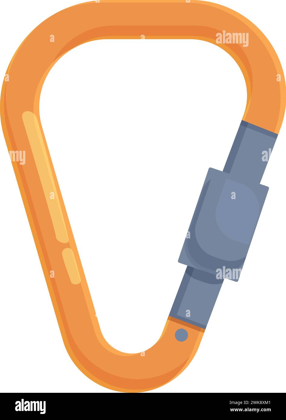 Orange carbine protection icon cartoon vector. Metal safety lock ...
