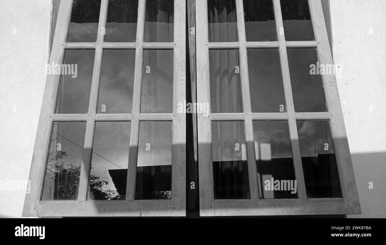 Black and white photo of a house window Stock Photo - Alamy