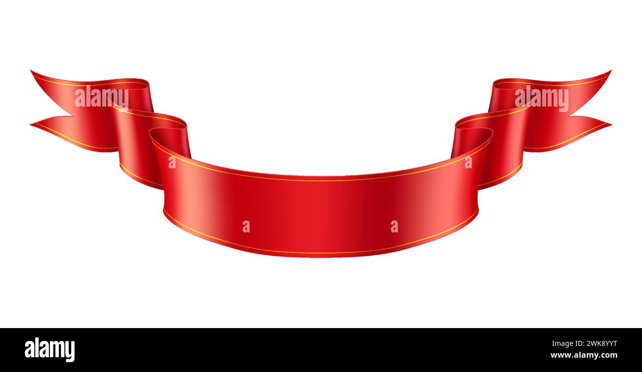 Red Ribbon Mockup Mockup red ribbon realistic vector illustration. Colorful fabric strip ...