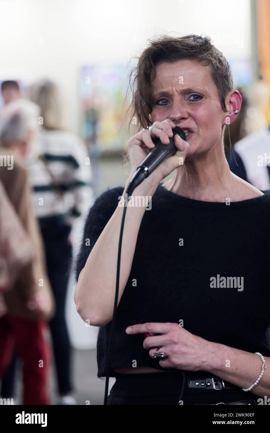 Paris, France. 17th Feb, 2024. Singer during the ART CAPITAL 2024 Salon
