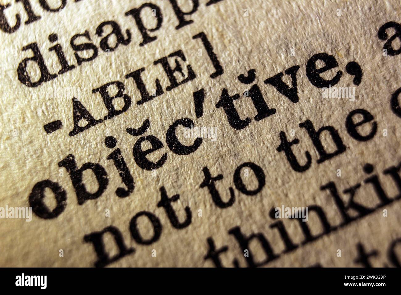 Word objective hi-res stock photography and images - Alamy