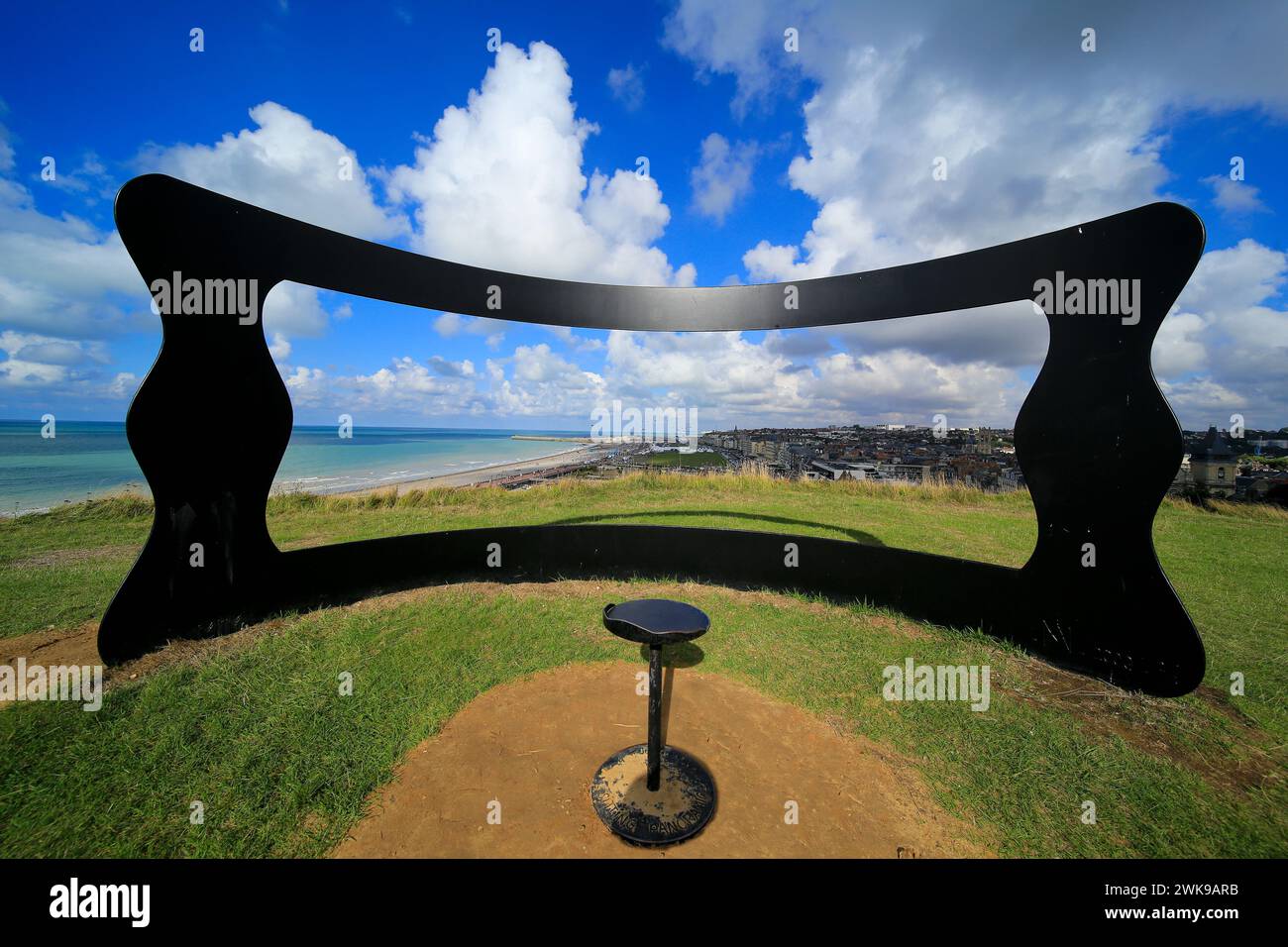 Selfie frame at Dieppe castle, Normandy, France. Stock Photo