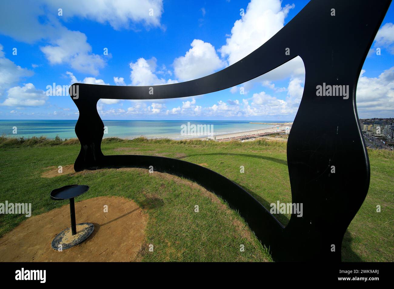 Selfie frame at Dieppe castle, Normandy, France. Stock Photo