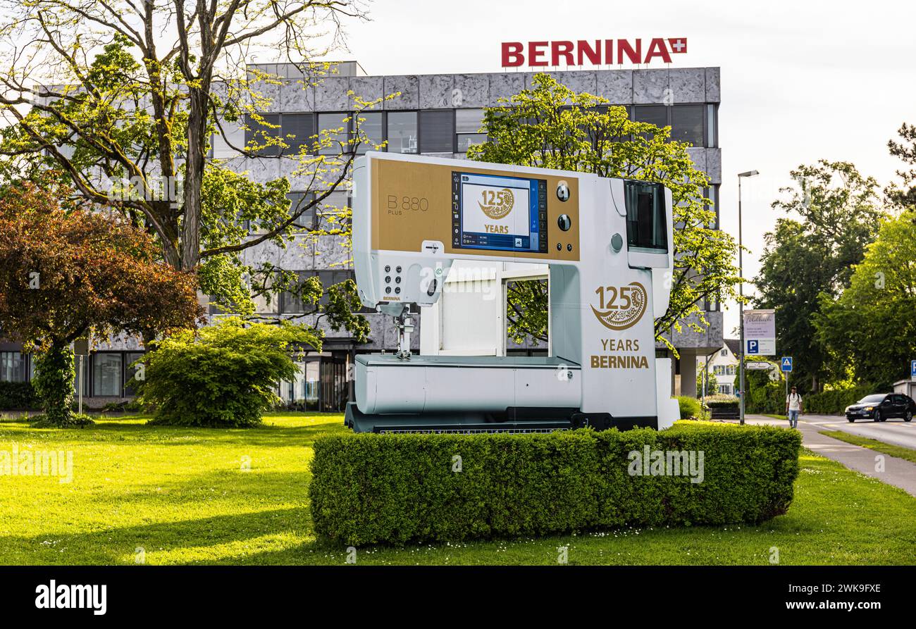 Der Hauptsitz des Nähmaschinenherstellers Bernina International in Steckborn am Bodensee. (Steckborn, Schweiz, 21.05.2023) Stock Photo