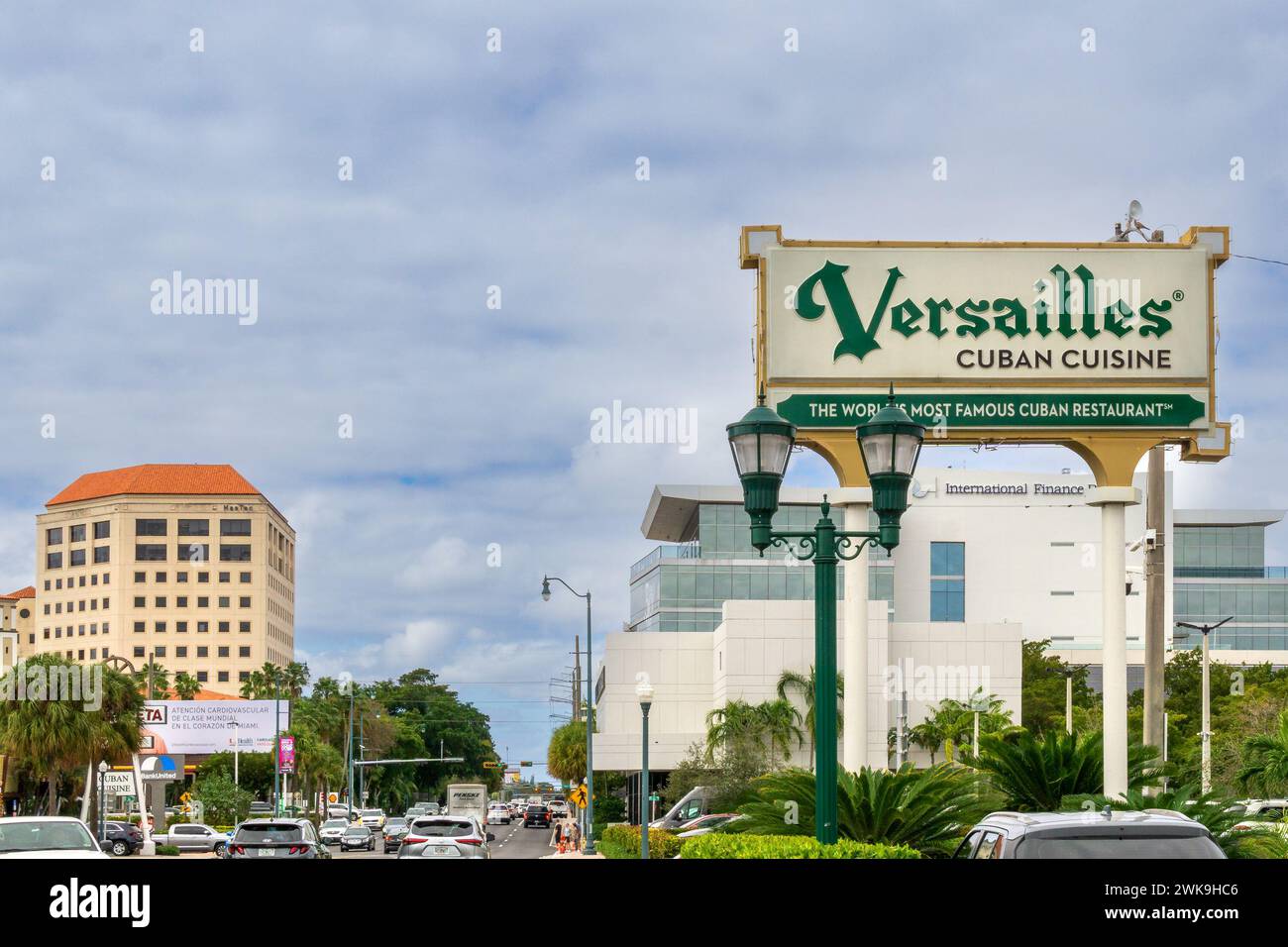 Miami FL US Feb 10, 2024 Road sign for the famous Versailles