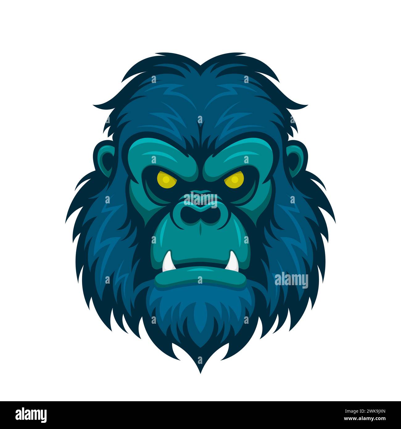Angry gorilla head. Cartoon icon, logo. Vector illustration EPS10 Stock ...
