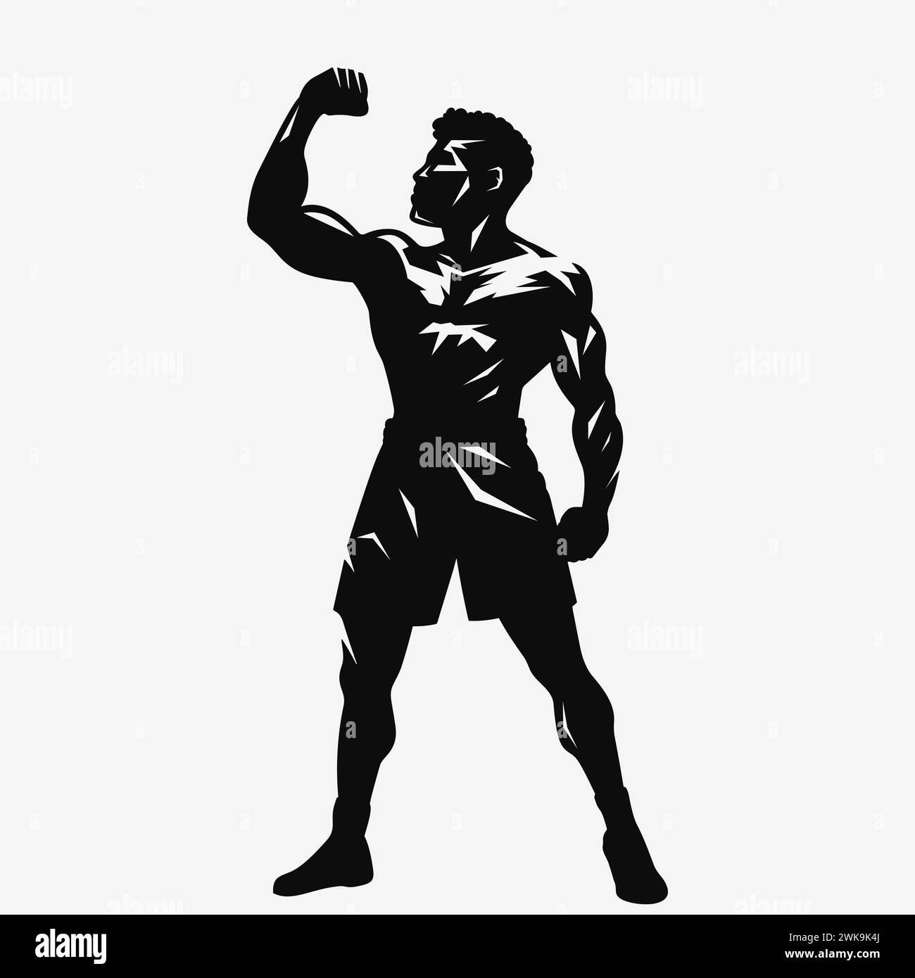 Boxing logo. Black silhouette. Vector illustration EPS10 Stock Vector