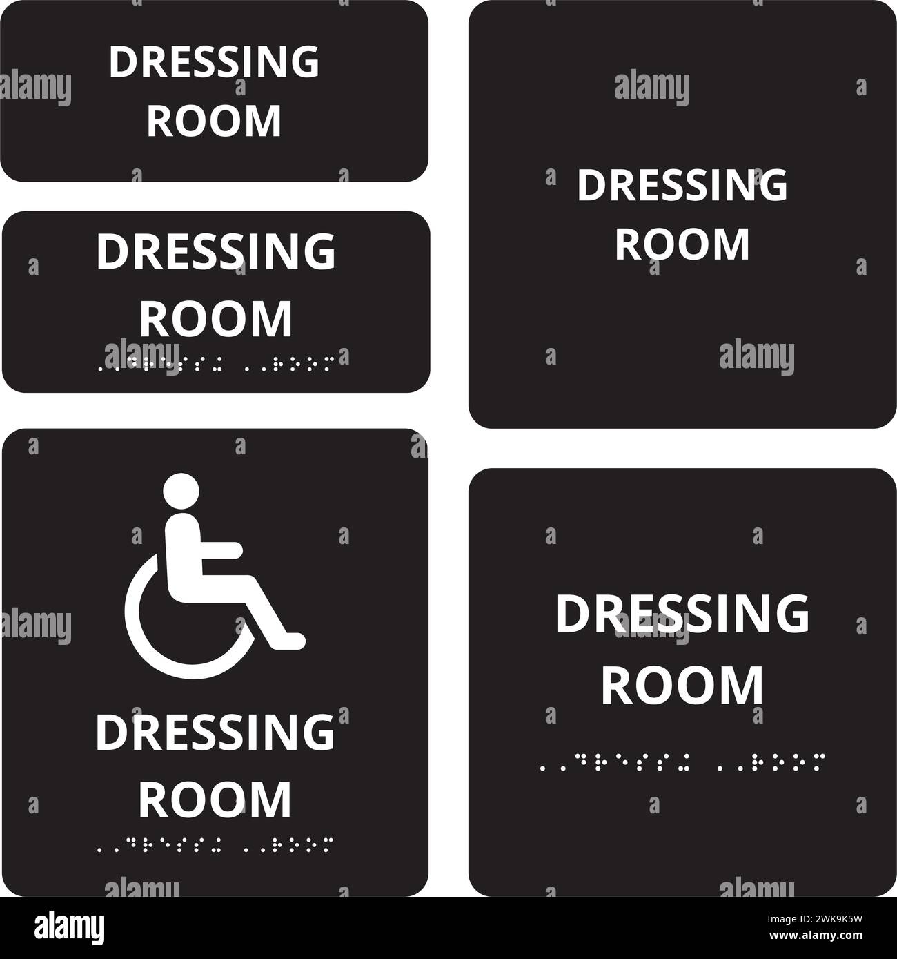 Dark gray dressing room and dressing room for disable persons with