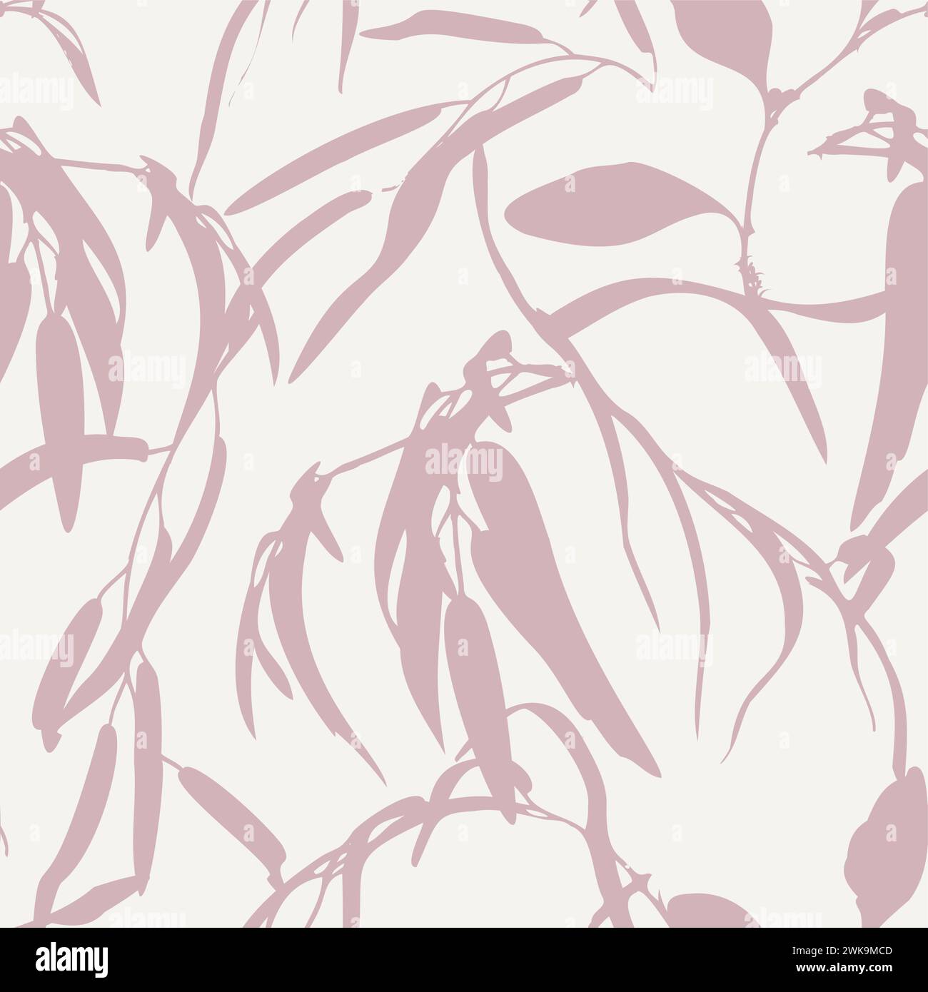 Botanical Seamless Pattern Bamboo Branches Motifs Stock Vector