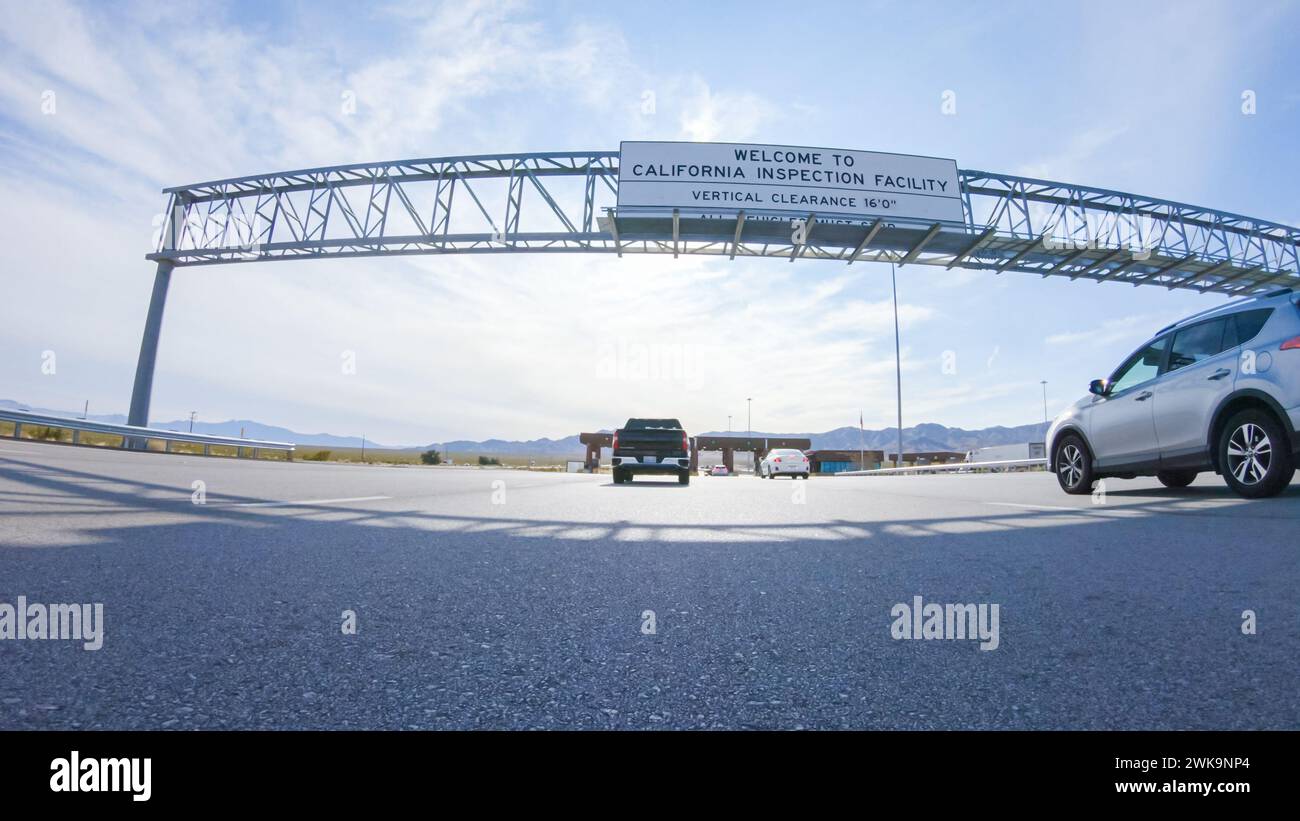 California Bound: Road Trip Checkpoint on Highway 15 Stock Photo - Alamy