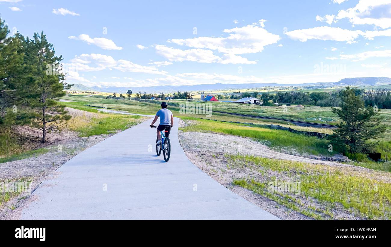 Scenic Bike Ride in Colorado Suburban Open Space Stock Photo - Alamy