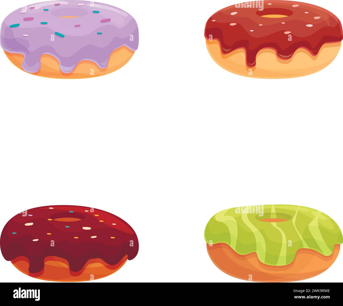 Green glazed donut isolated on Stock Vector Images - Alamy