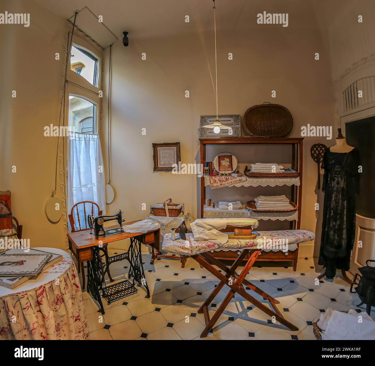 Barcelona, Catalonia, Spain-Feb. 27, 2022: Interior from the Casa Mila ...