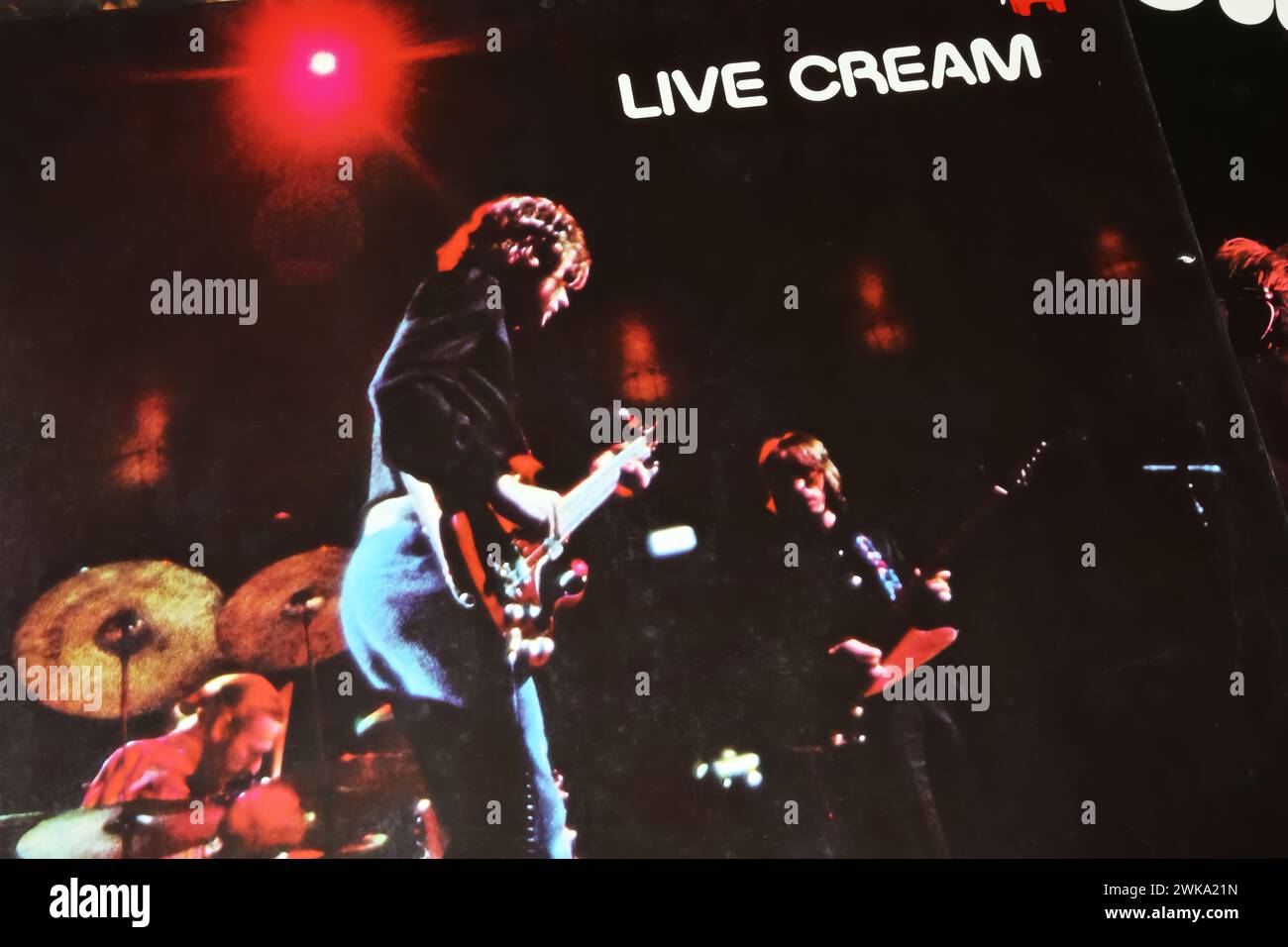 Viersen, Germany - January 9. 2024: Closeup of british rock band The Cream vinyl record Live album cover Volume 1 from 1970 Stock Photo