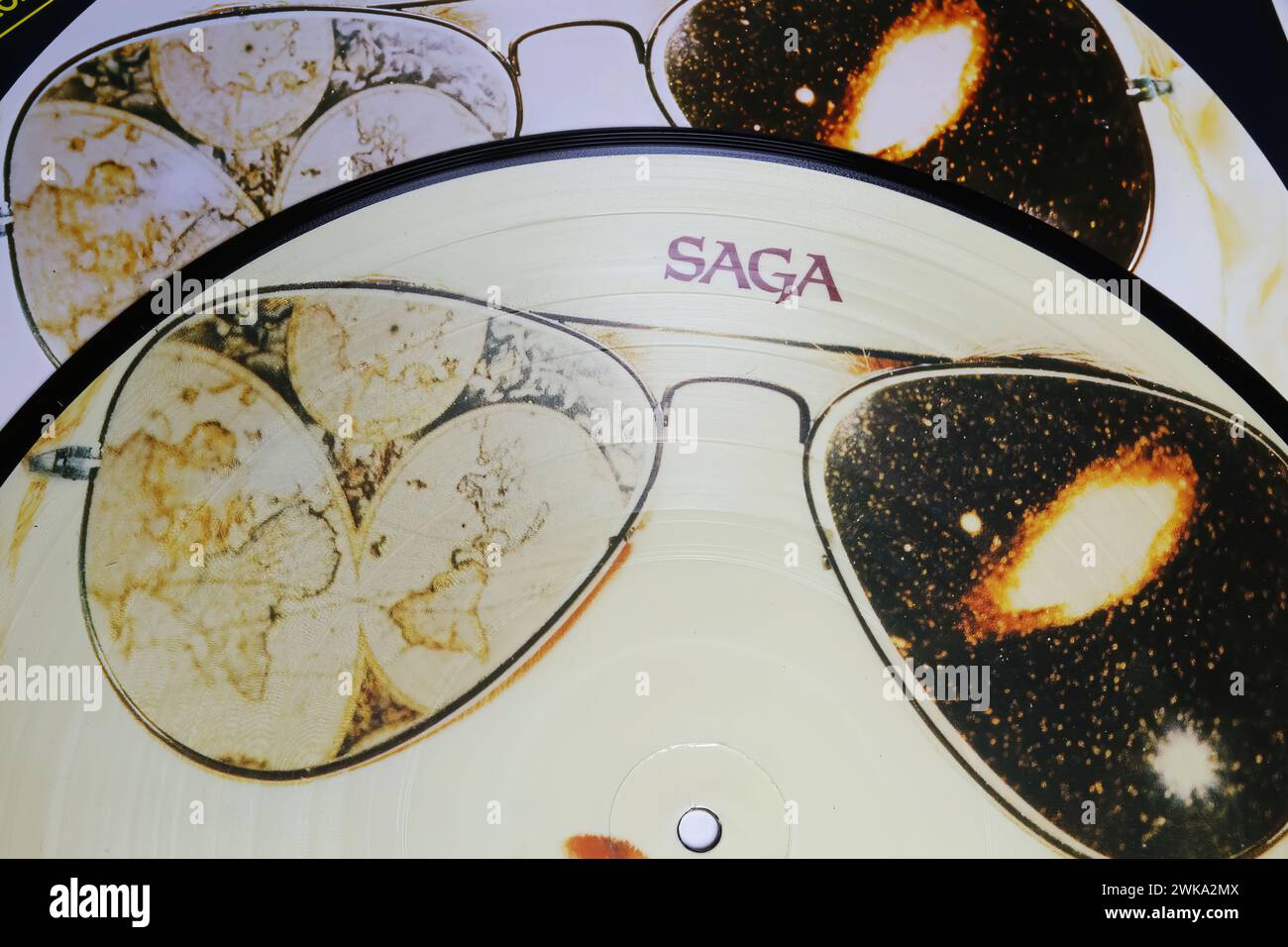 Viersen, Germany January 9. 2024 Closeup of Saga canadian band vinyl record album cover