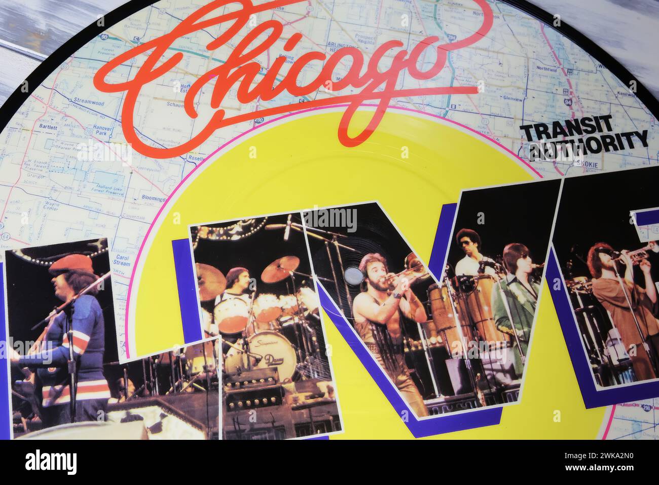 Viersen, Germany - January 9. 2024: Closeup of vinyl record album cover live picture disc Transit Authority from 1971 Stock Photo