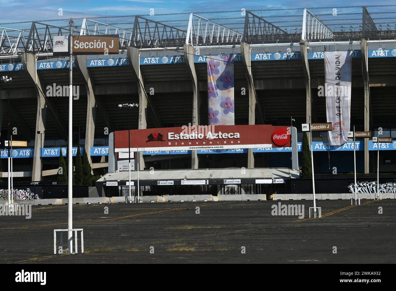 Estadio Azteca, Aztekenstadion, Heimat des Fussballclubs Club America und Austragungsort des Eröffnungsspiels zur FIFA Fussball Weltmeisterschaft 2026, Coyoacan, Mexiko Stadt *** Estadio Azteca, Azteca Stadium, home of the Club America football club and venue for the opening match of the 2026 FIFA World Cup, Coyoacan, Mexico City Stock Photo