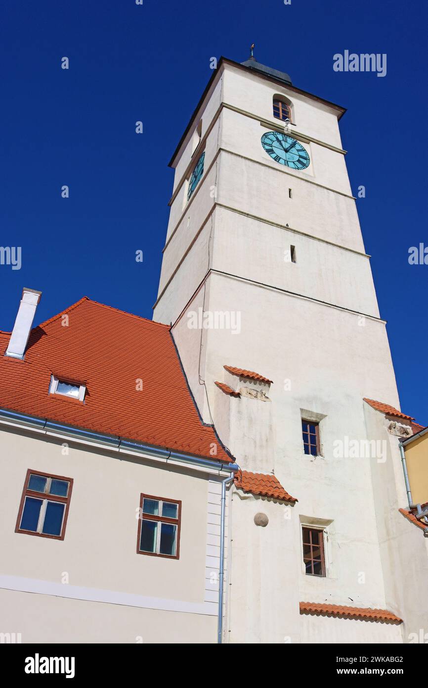 Council tower in Sibiu, Romania Stock Photo