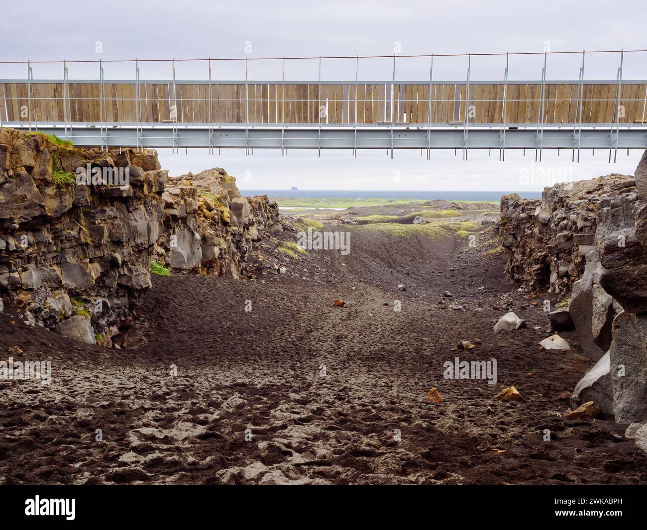 Bridge between two continents in southern Iceland Stock Photo - Alamy