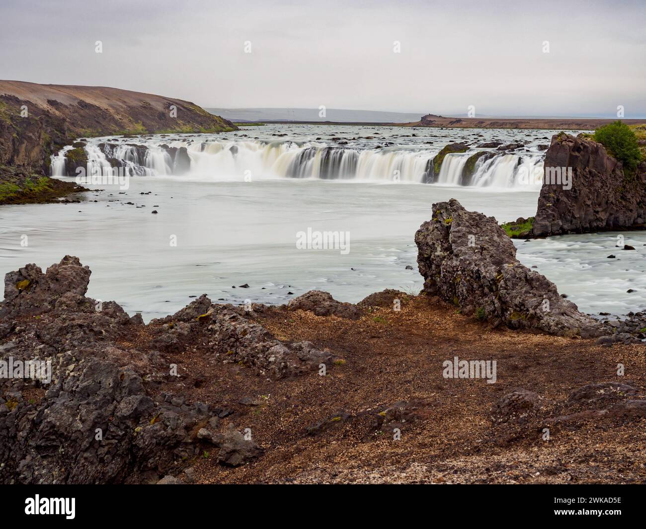 Trollkonuhlaup Waterfall in Iceland Stock Photo