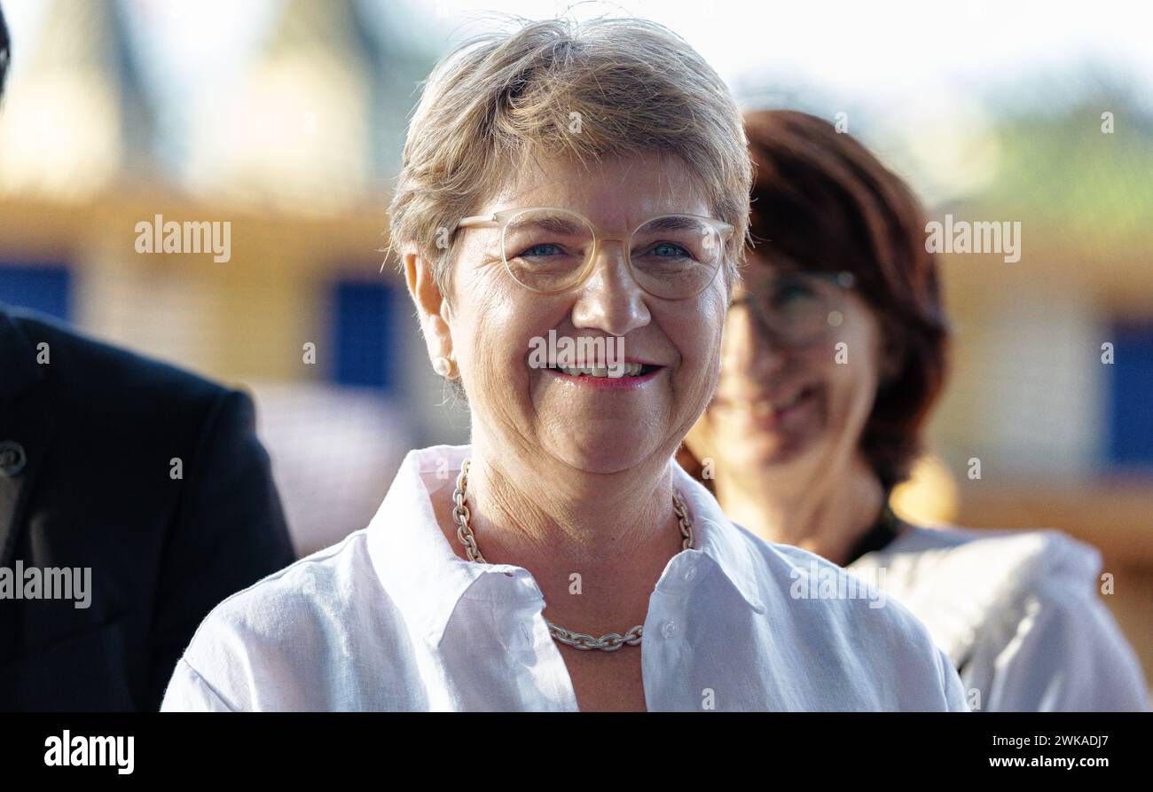 Die Schweizer Bundesrätin Viola Amherd (Partei: Die Mitte) während der Bundesfeier in Luzern. (Luzern, Schweiz, 31.07.2023) Stock Photo
