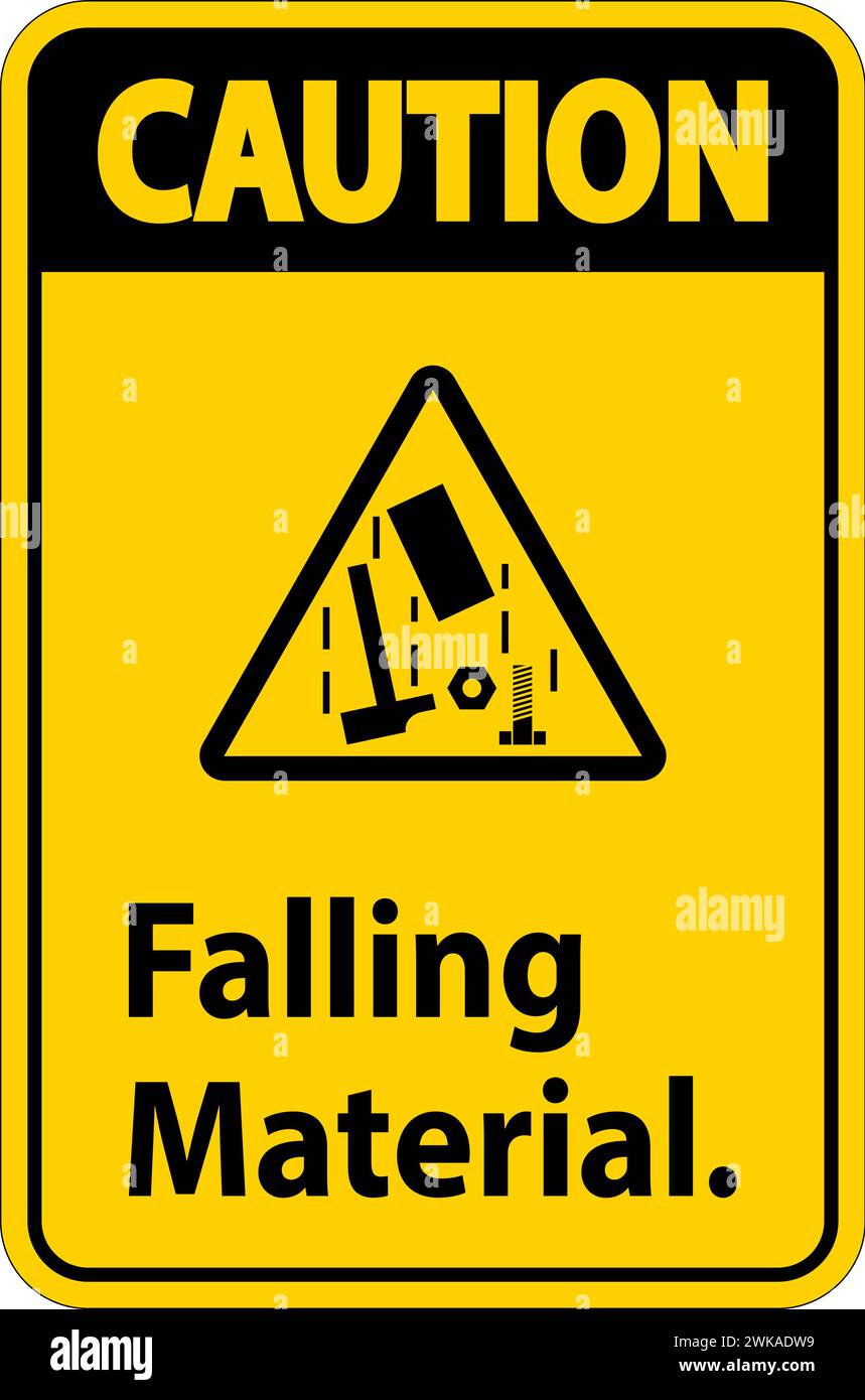 Caution Sign, Falling Material Stock Vector