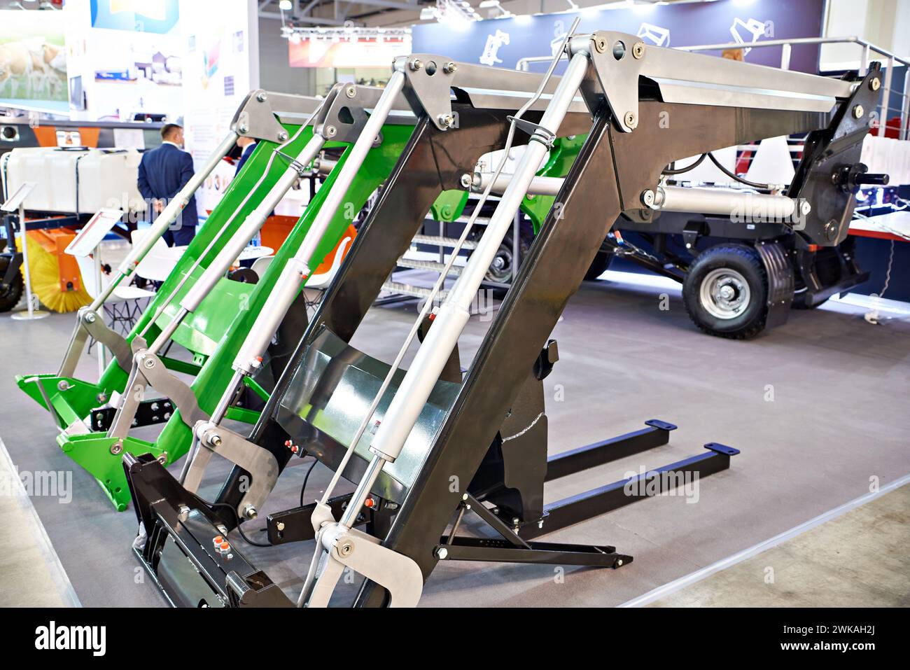 Mounted loaders at the agro industrial exhibition Stock Photo