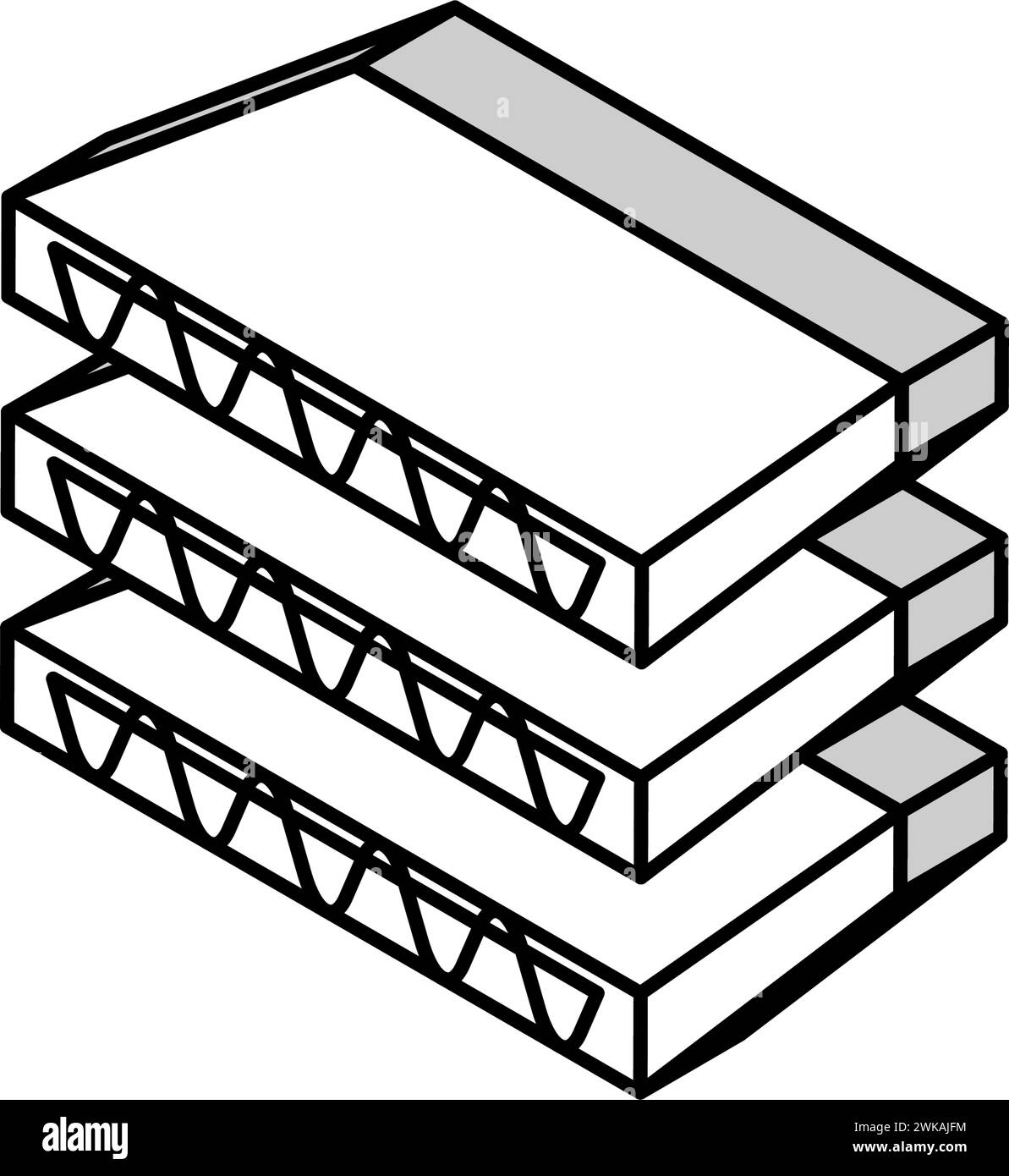 cardboard layers isometric icon vector illustration Stock Vector