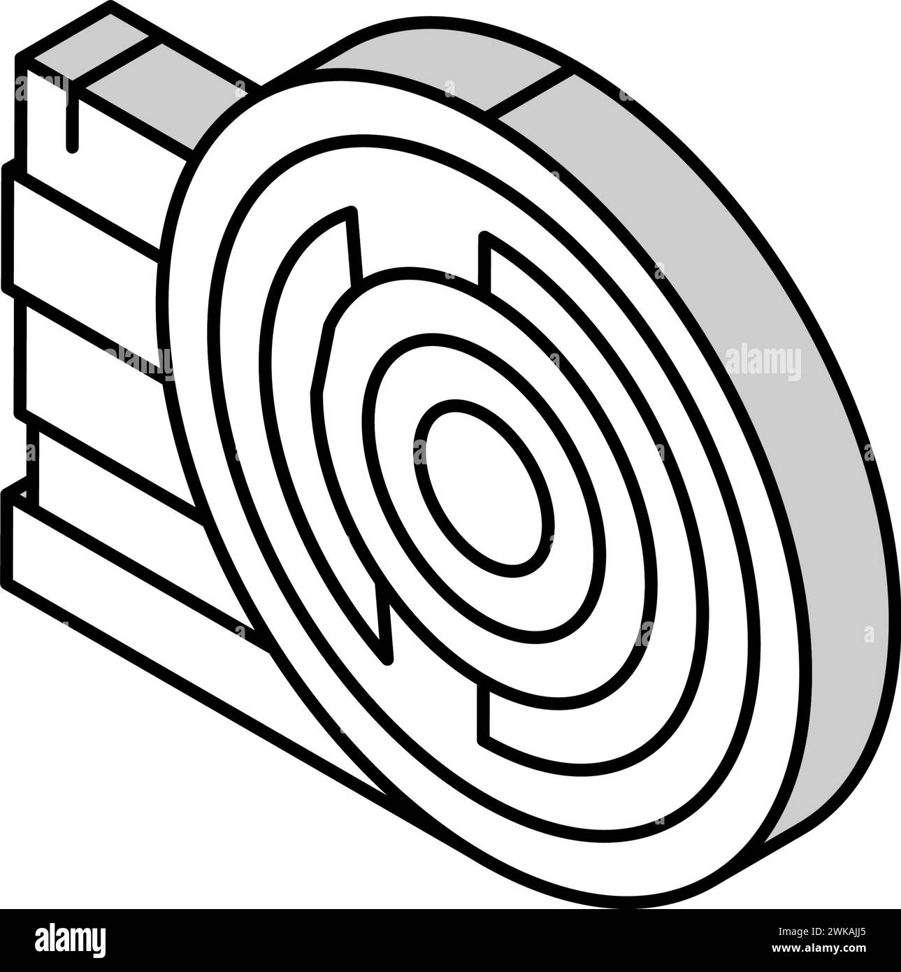 round wood isometric icon vector illustration Stock Vector