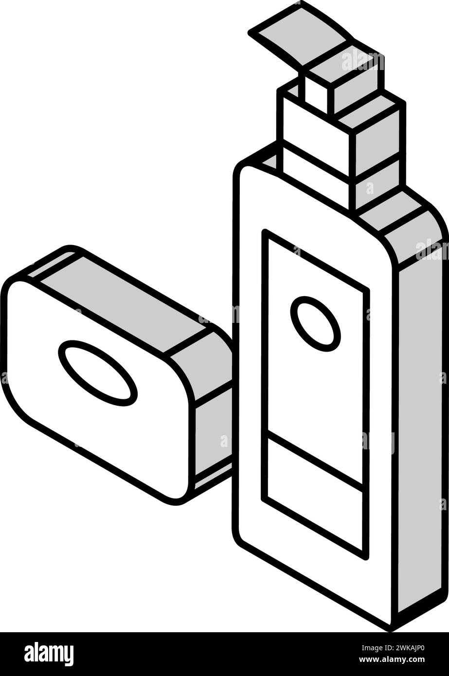soap and hand cleanser packaging isometric icon vector illustration ...