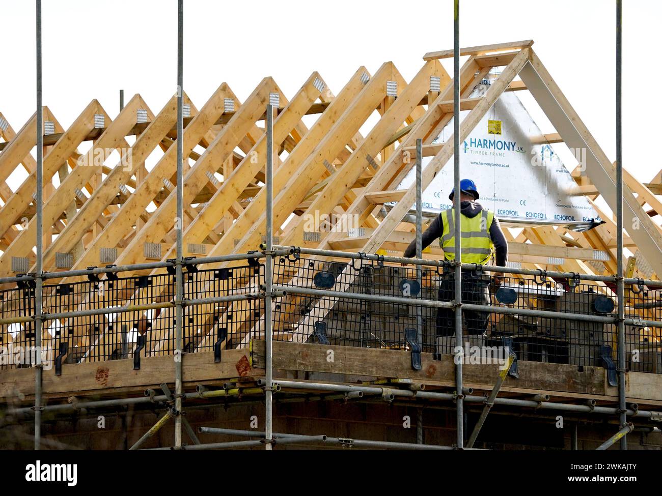 A view of a new housing development being built in Ashford, Kent. Picture date: Monday February 19, 2024. Stock Photo