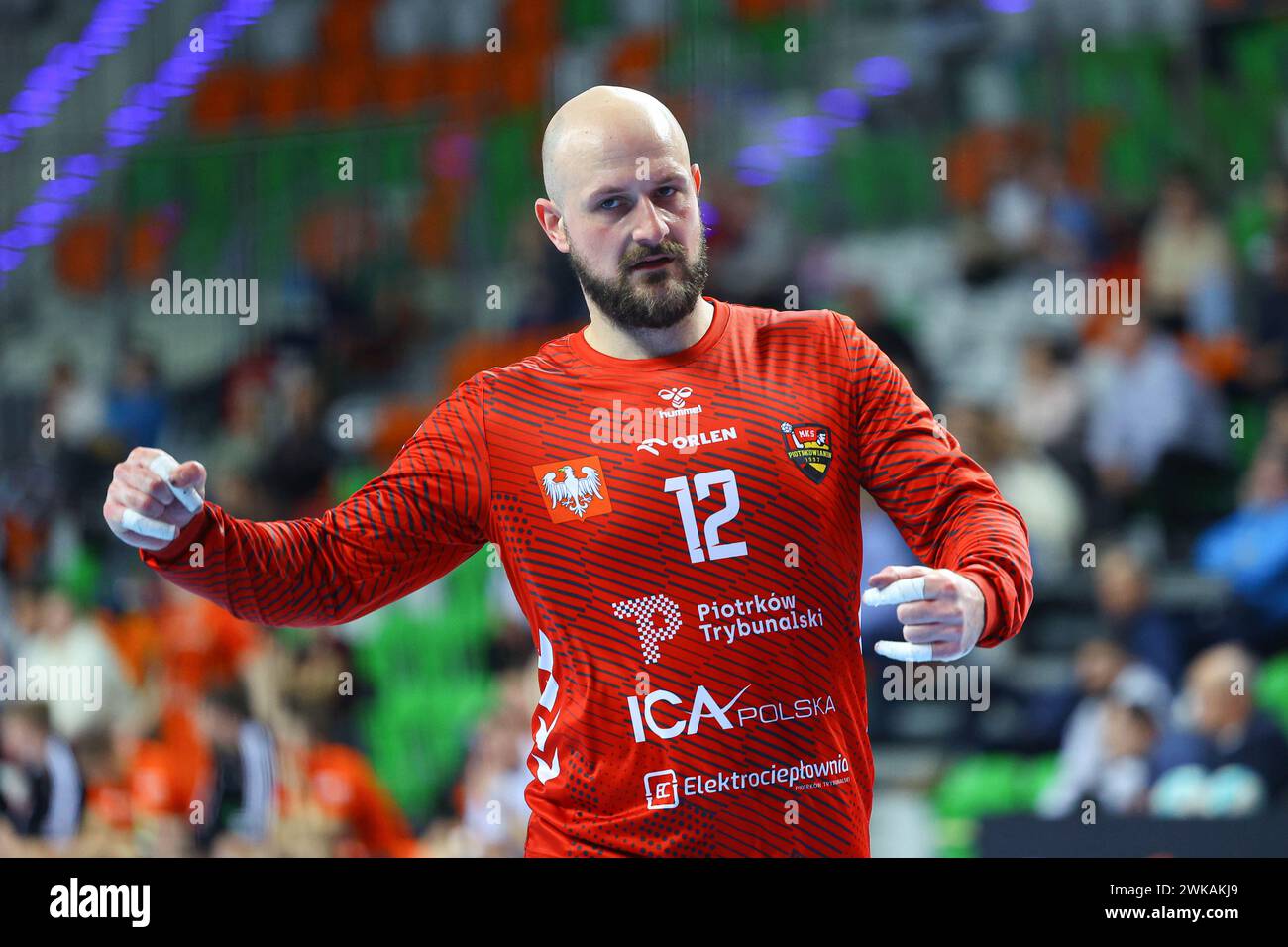 Lubin, Polska. 19th Feb, 2024. 2024.02.19 Lubin Pilka reczna Orlen Superliga MKS Zaglebie Lubin - Piotrkowianin Piotrkow Trybunalski N/Z Foto Pawel Andrachiewicz/PressFocus 2024.02.19 Lubin Handball Orlen Superliga MKS Zaglebie Lubin - Piotrkowianin Piotrkow Trybunalski Photo Pawel Andrachiewicz/PressFocus Credit: Sipa USA/Alamy Live News Stock Photo