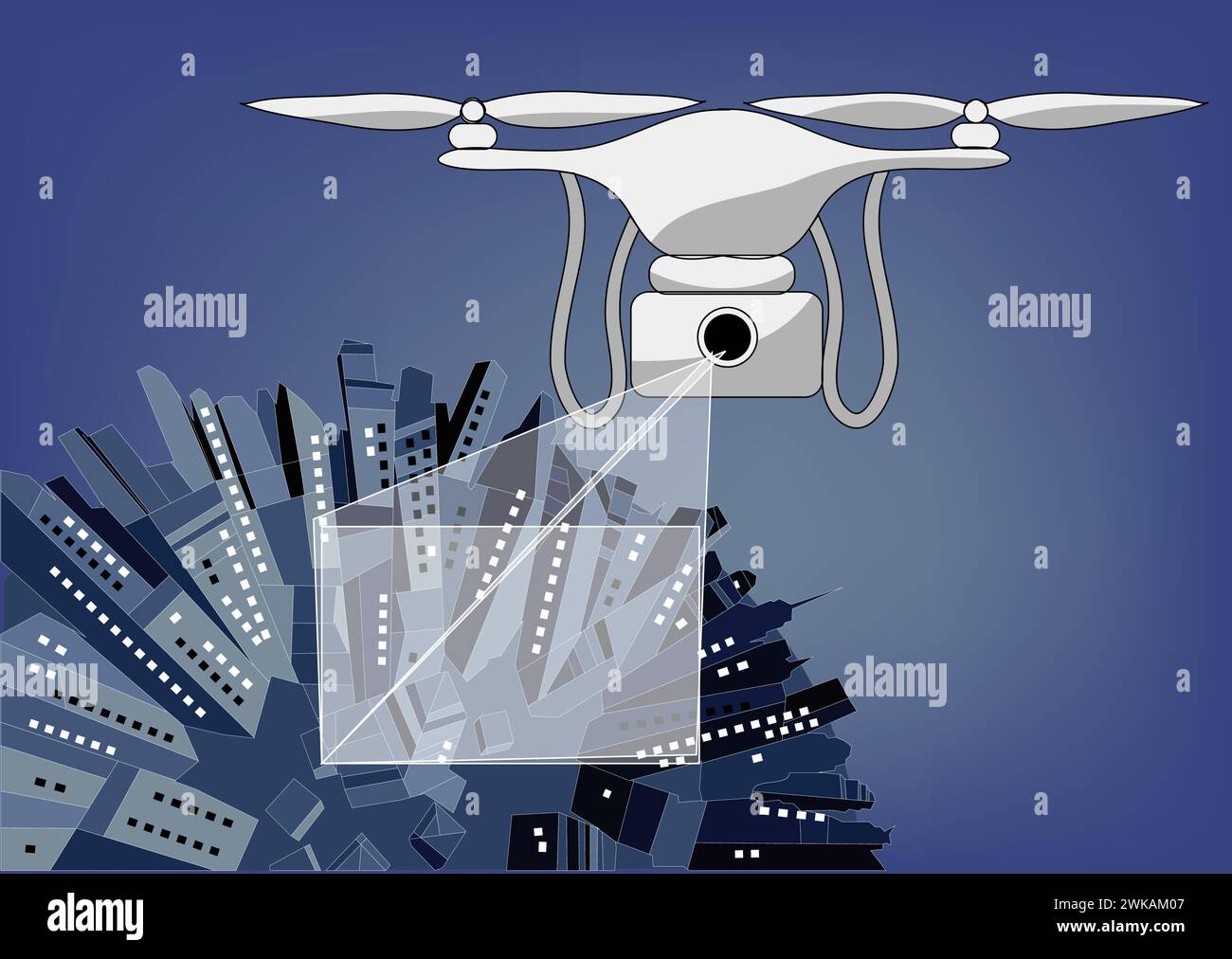 Photo With Drone. abstract vector illustration Stock Vector