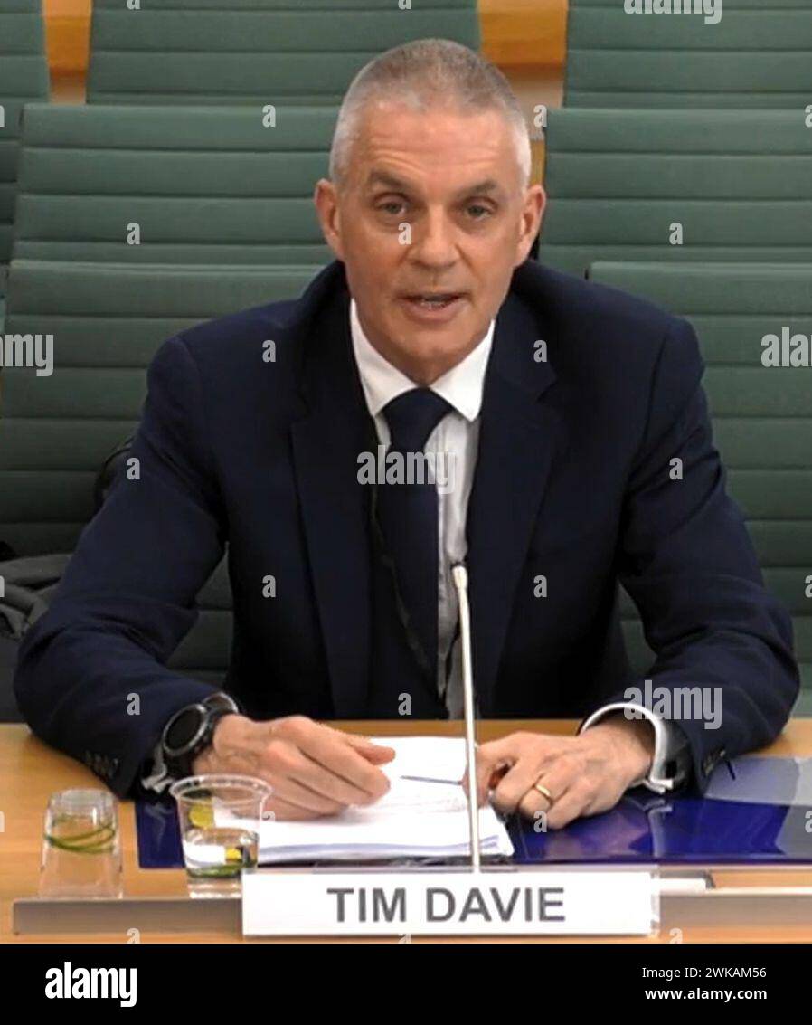 BBC Tim Davie answering questions from the Commons