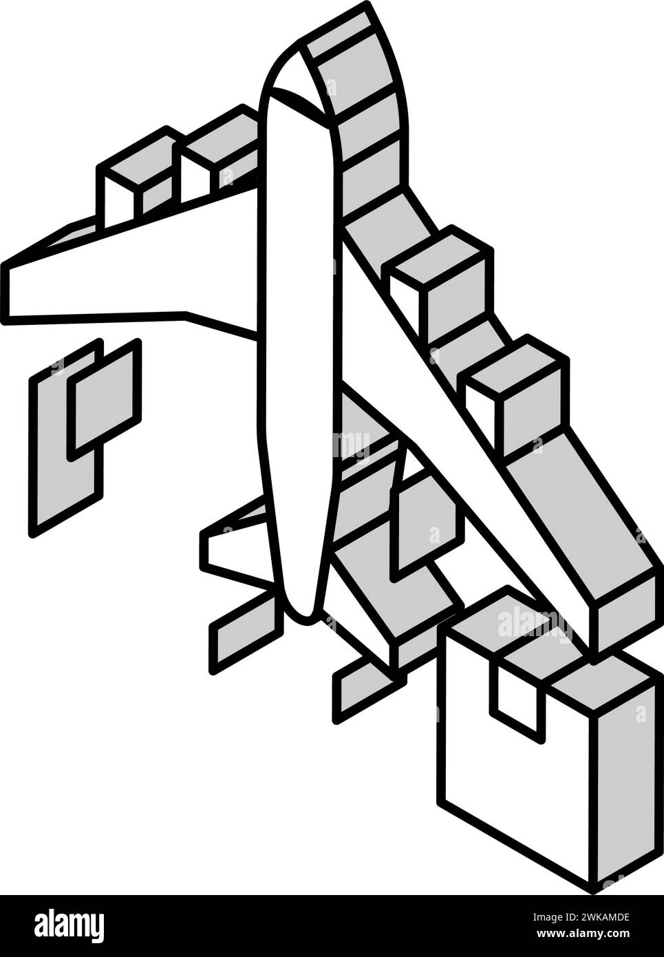cargo aircraft isometric icon vector illustration Stock Vector Image ...