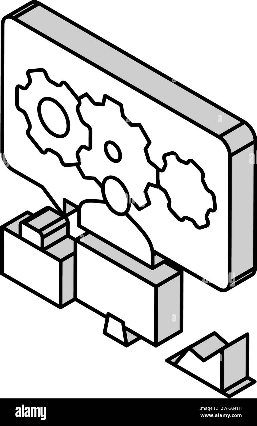 gear working process isometric icon vector illustration Stock Vector ...