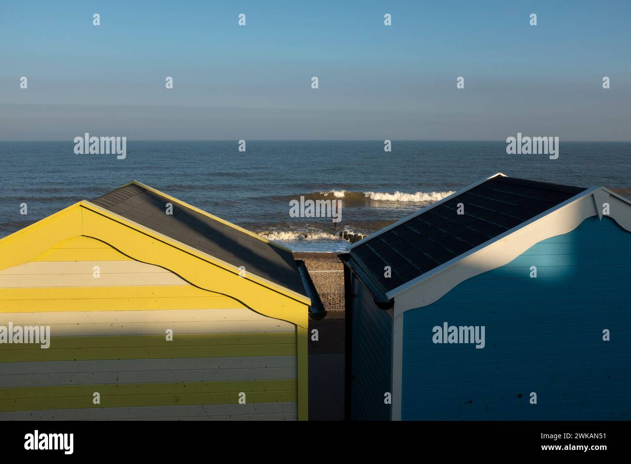 Beach huts, GorlestononSea, Norfolk, England Stock Photo Alamy