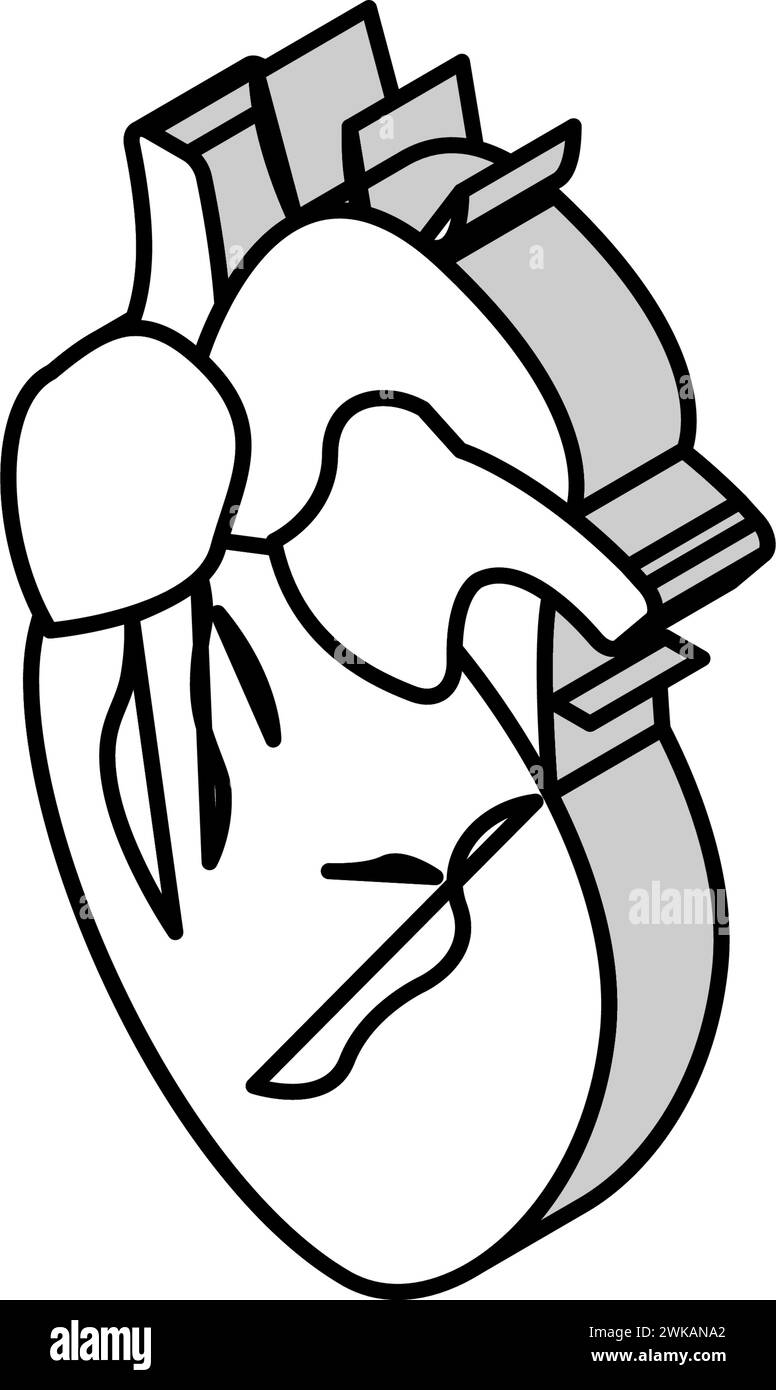 heart human organ isometric icon vector illustration Stock Vector Image ...
