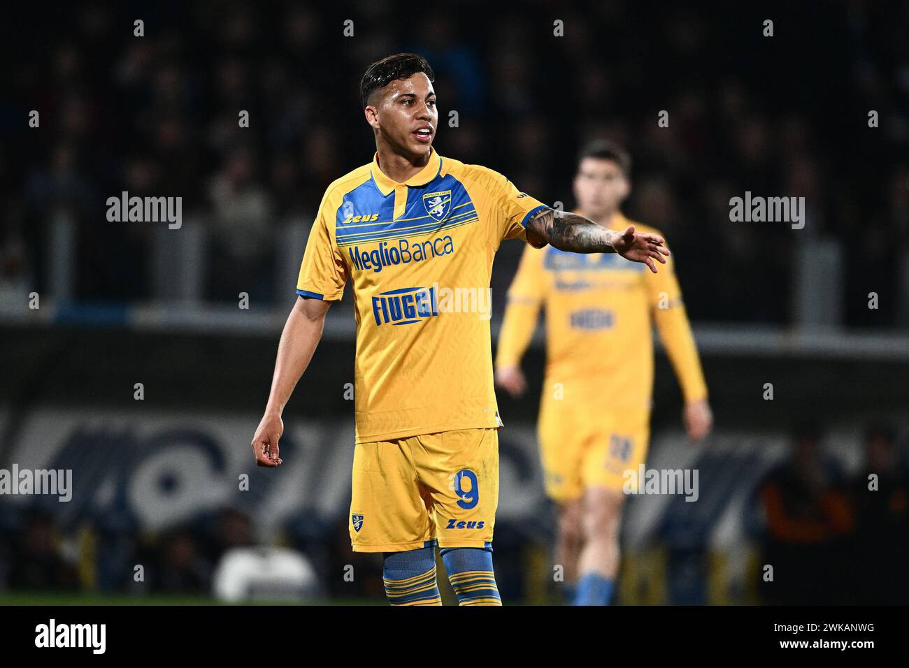 Kaio Jorge of Frosinone Calcio gestures during the Serie A match between Frosinone Calcio and AS Roma at Stadio Benito Stirpe Frosinone Italy on 18 Fe Stock Photo
