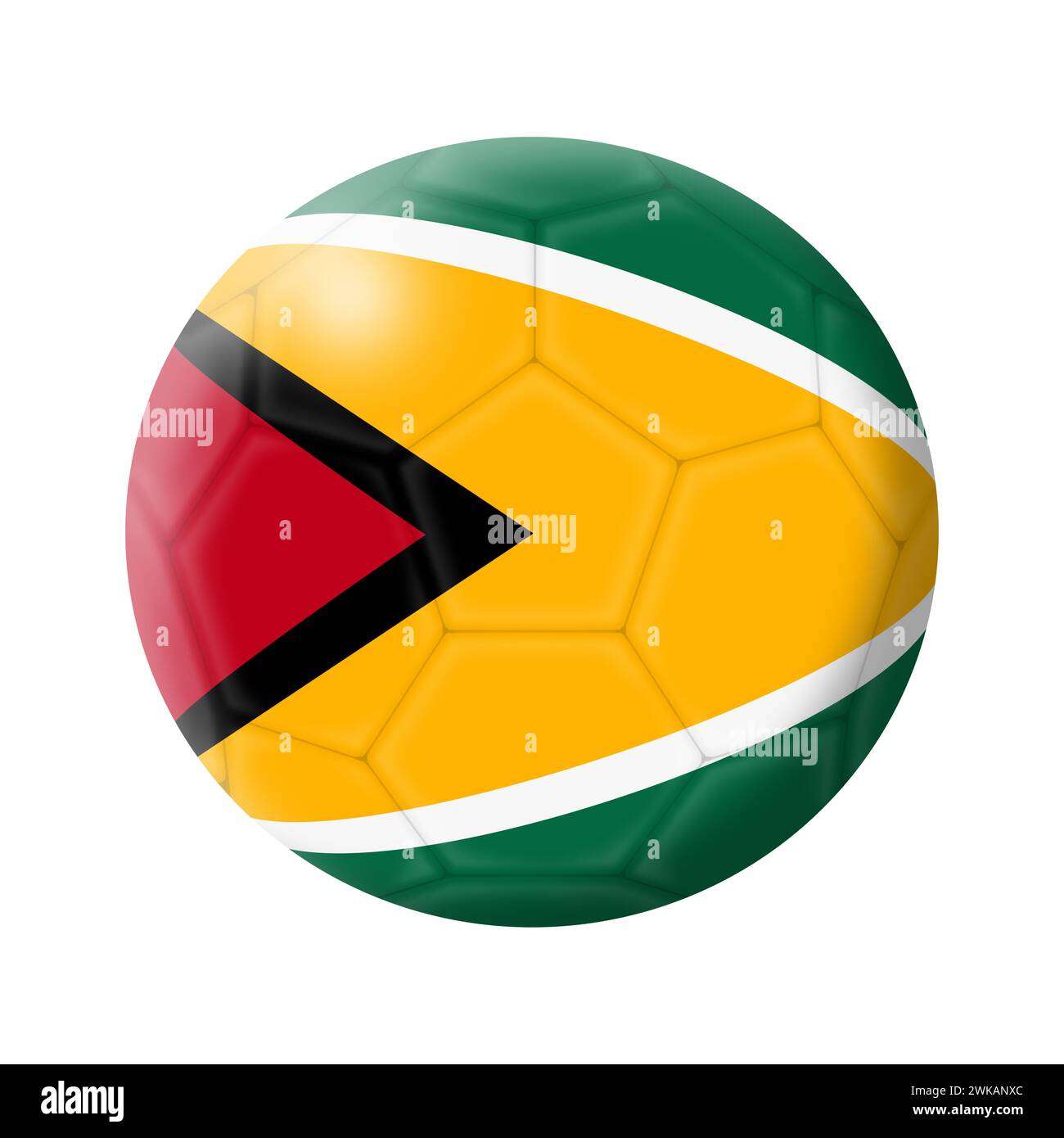 Guyana soccer ball football 3d illustration Stock Photo
