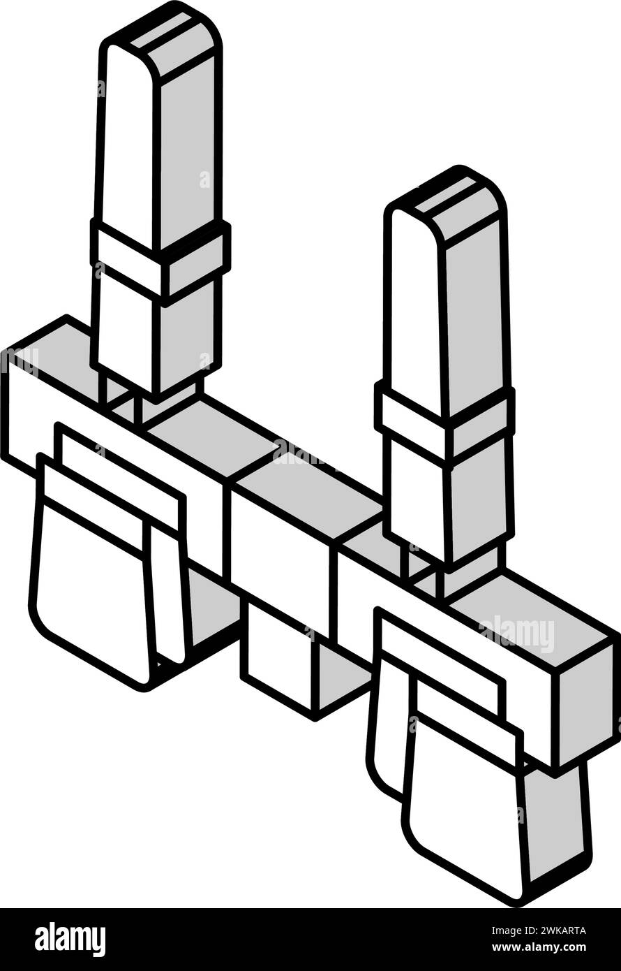 tool pouch belt carpenter isometric icon vector illustration Stock ...